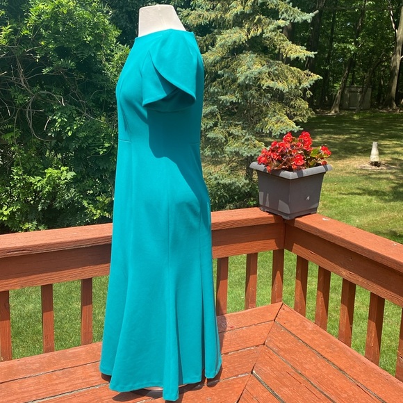 NWOT Calvin Klein Teal Dress, see measurements in photos below - Picture 2 of 13